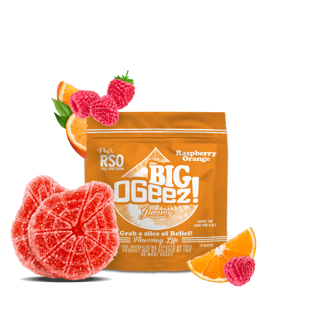 OGeez! Peg's BIG Raspberry Orange RSO - 100 mg