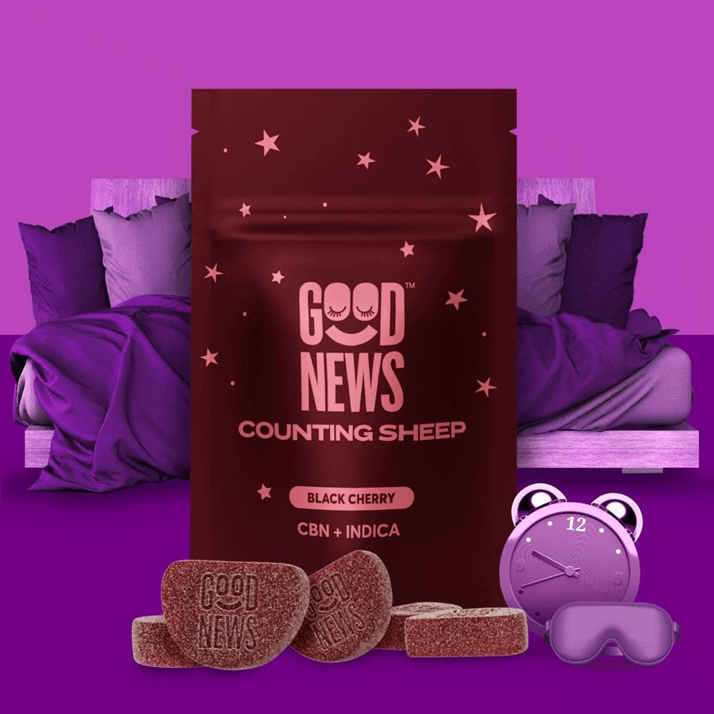 Good News Black Cherry Counting Sheep 2:1 Gummies | 100mg - Good News