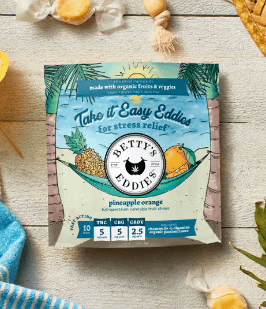 BETTY'S EDDIES Take It Easy Eddies - Pineapple Orange [10pk] (50mg THC/50mg CBG/25mg CBDV)