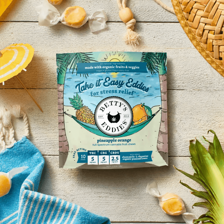 BETTY'S EDDIES Take It Easy Eddies - Pineapple Orange [10pk] (50mg THC/50mg CBG/25mg CBDV)
