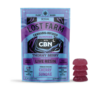Lost Farm Rosin Gummies | Lost Farm | Cherry Sundae x Thornberry [1:1 THC:CBN] | 10pk