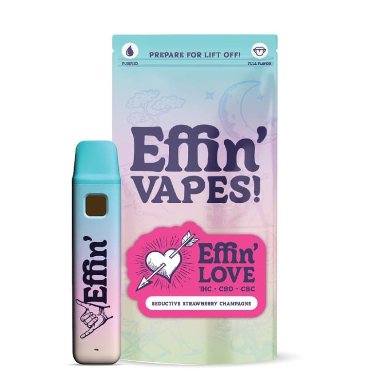 Effin' Love - Seductive Strawberry Champagne 14:1:1 THC:CBD:CBC Disposable