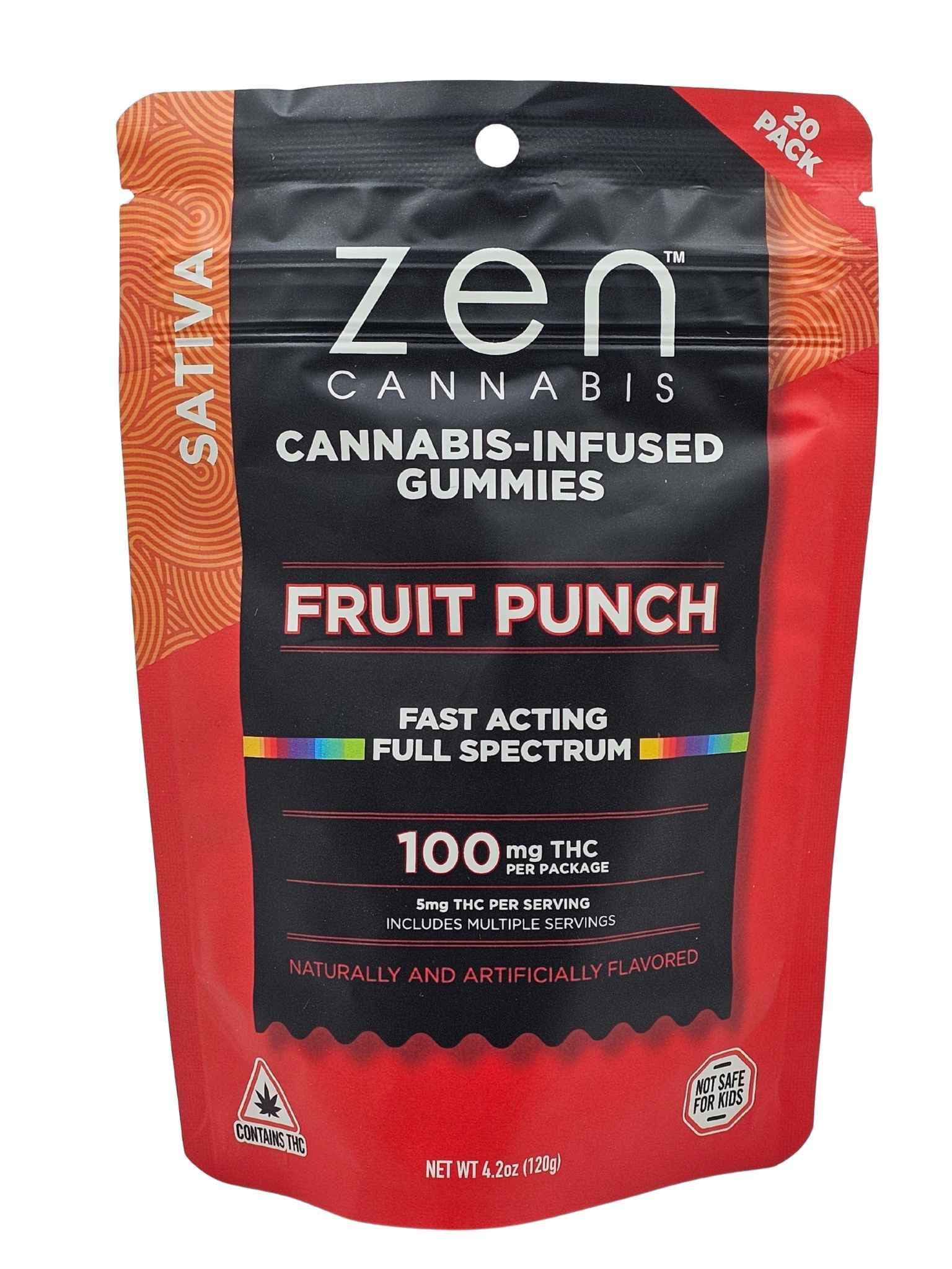 ZEN 100mg Zen Gummies - Sativa Fruit Punch
