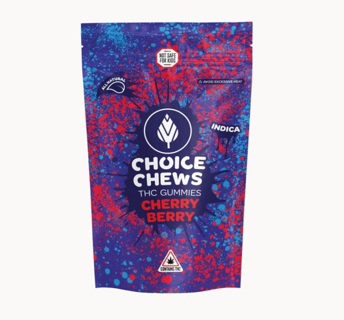 Choice Chews - Cherry Berry Indica Gummies (100mg 20pk)