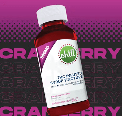 Chill Medicated Full Spectrum Tincture - Cranberry Syrup - 500mg