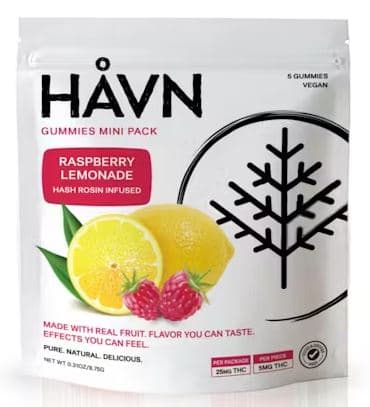 HAVN Raspberry Lemonade Rosin Gummies 5pk | 25mg