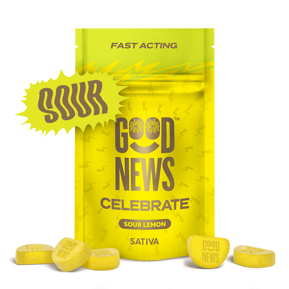 Good News CELEBRATE Sour Lemon Fast-Acting Gummies
