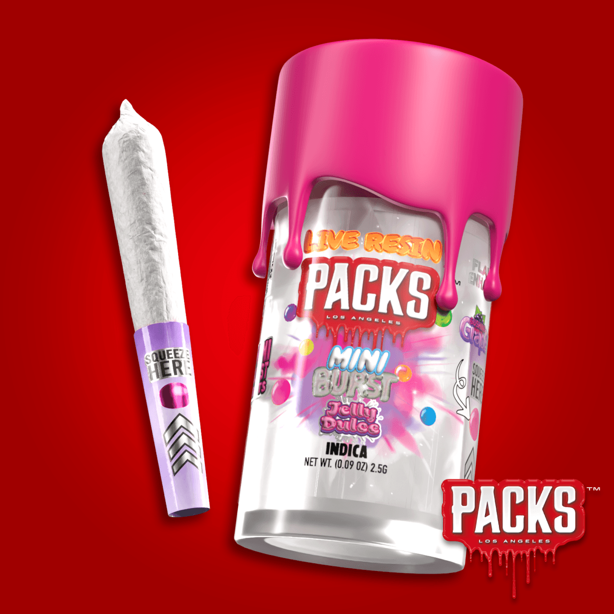 Packs Jelly Dulce (I) Infused Minis | Pre Rolls | 0.5g 5pk