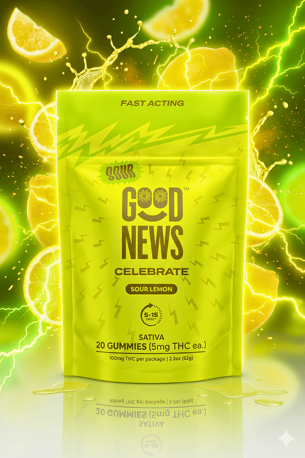 Good News Sour Lemon | Celebrate Gummies | 100mg (20pcs)