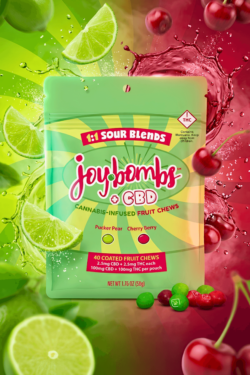 Joy Bombs by Joyibles 1:1 Sour Blends Joy Bombs | 40pk