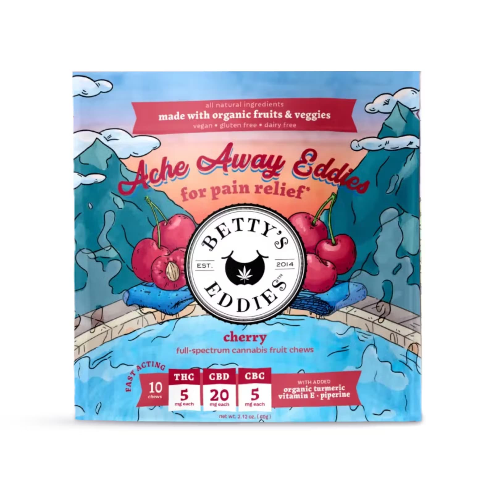 Betty's Eddies Ache Away Cherry Pain Relief Fruit Chews [10pk]