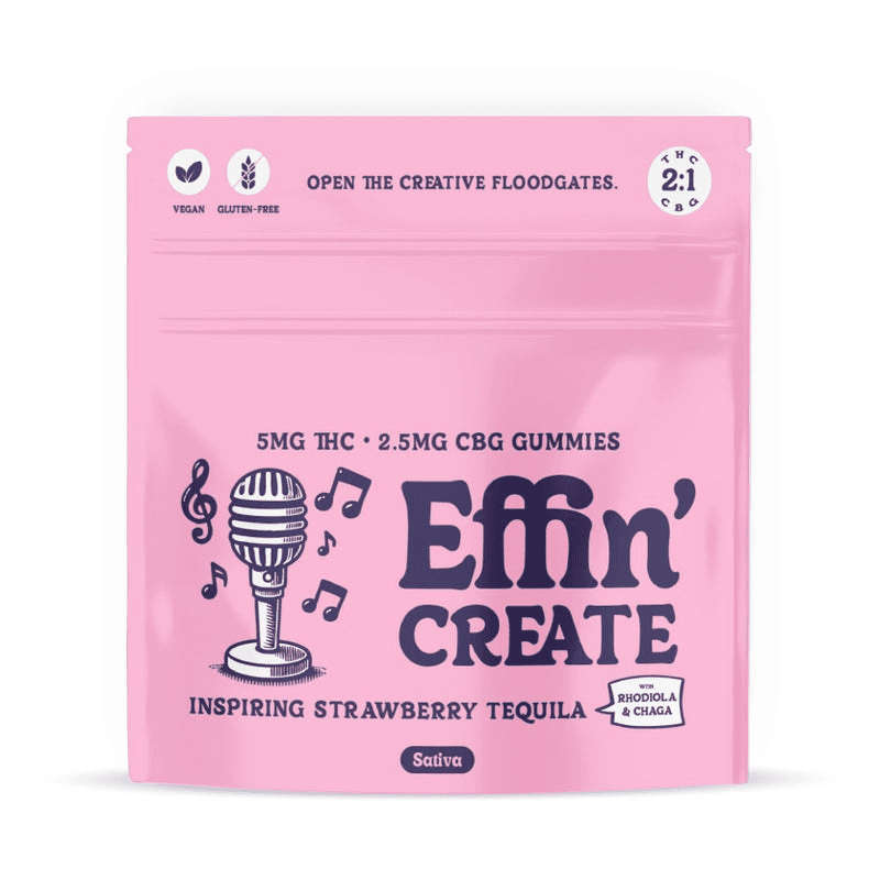 Effin' Create Strawberry Tequila (S) (2:1 THC:CBG) - (100mg) Gummies