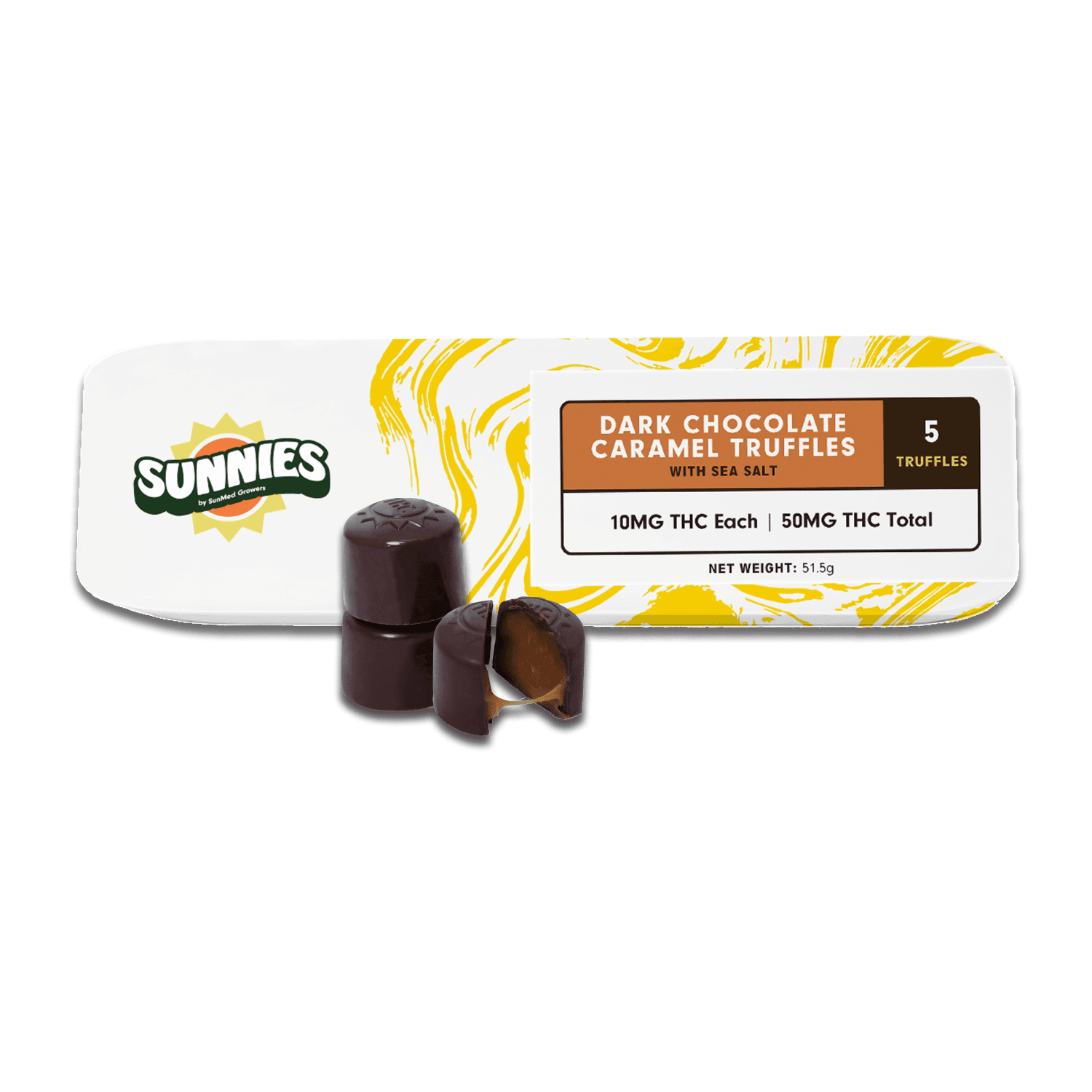 Sunnies Dark Chocolate Caramel Truffles 10mg