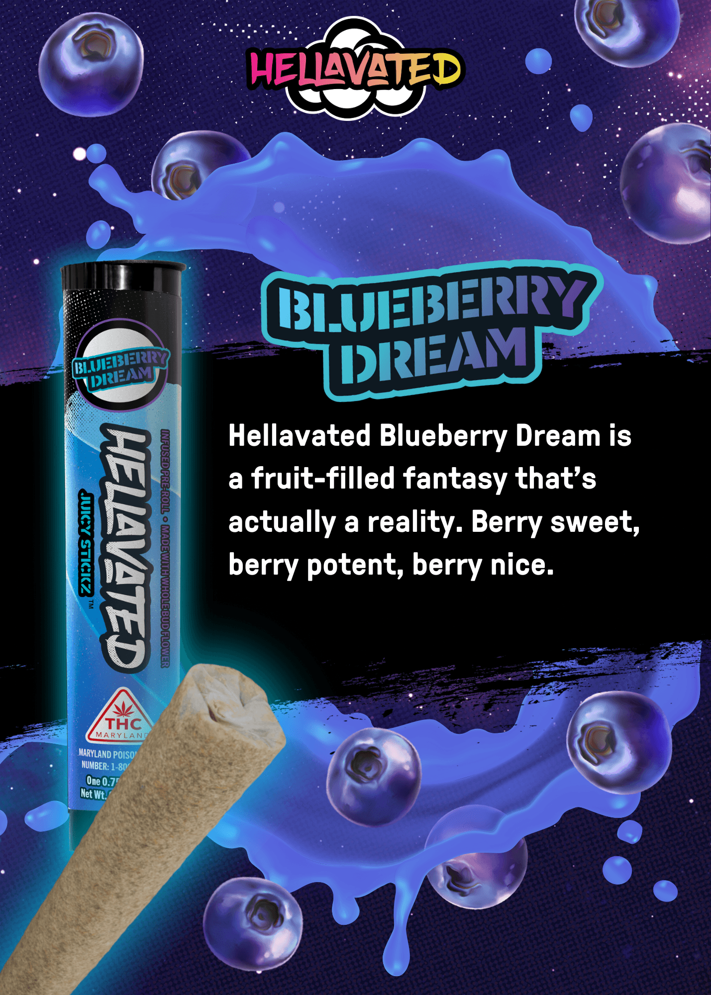 Hellavated Blueberry Dream Juicy Stickz | 0.75g