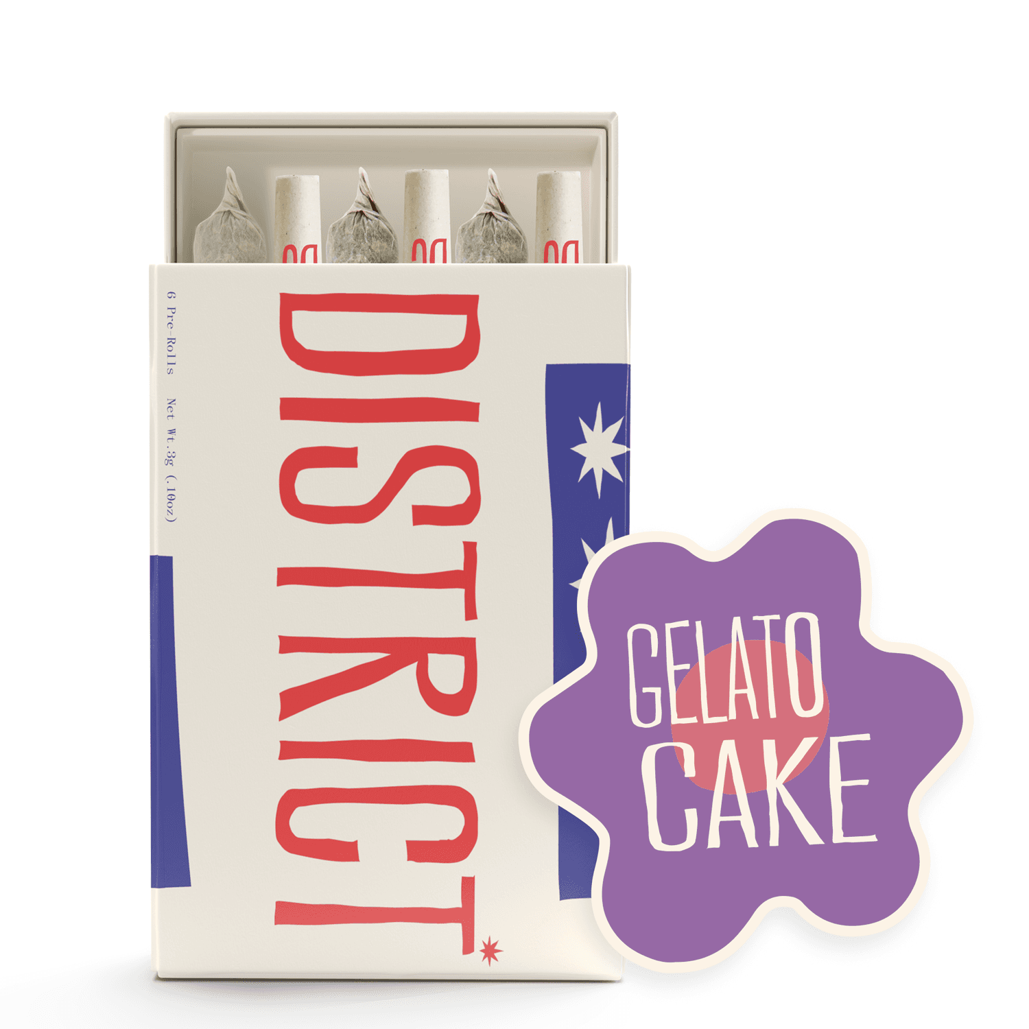 District Cannabis Gelato Cake Pre-Roll Pack (6ct)