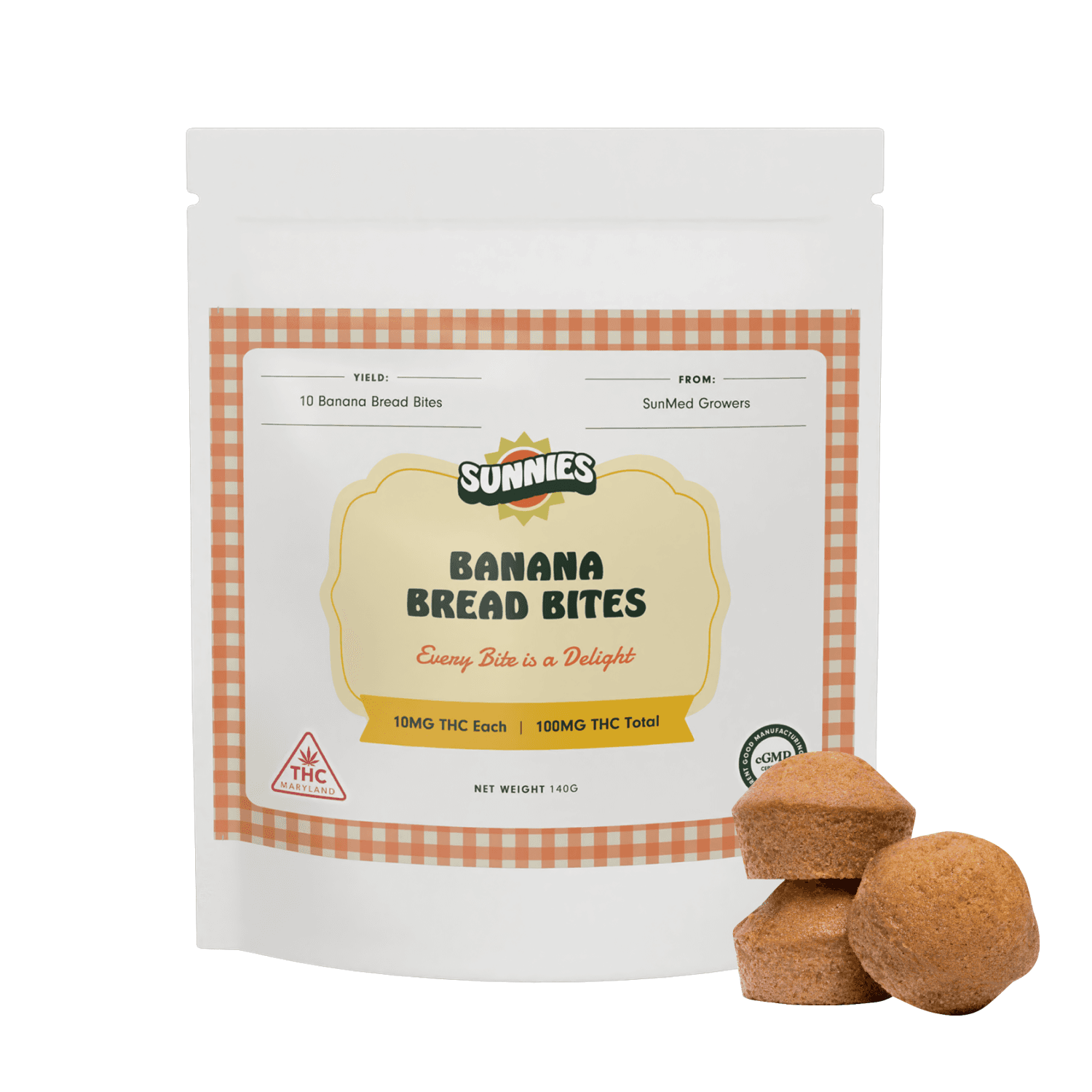 Sunnies Banana Bread Bites 10mg