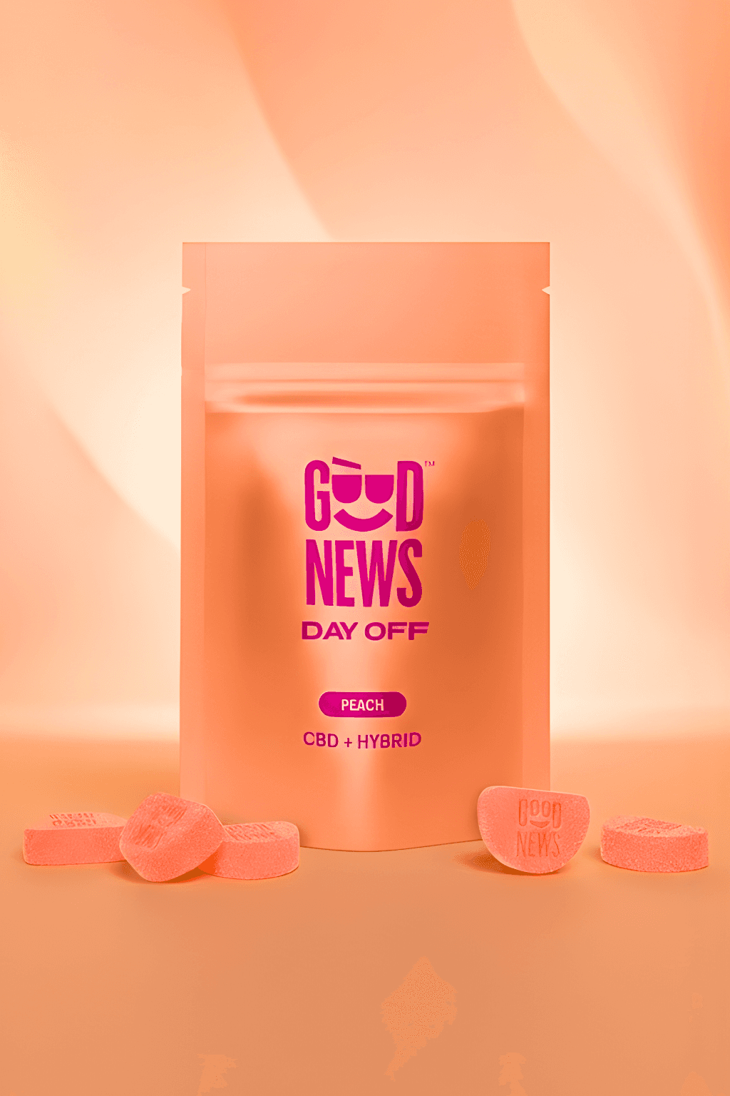 Good News Peach | 1:1 THC:CBD Day Off Gummies | 100mg (20pcs)