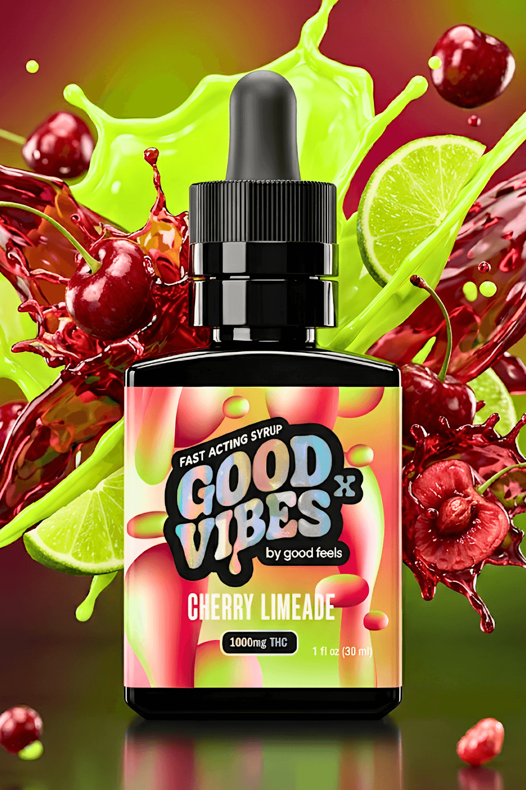 Good Feels THC Fast Acting Syrup - Cherry Limeade - 1000mg