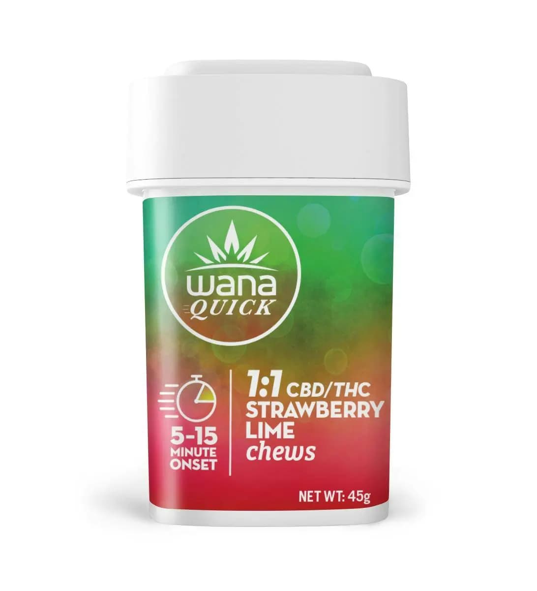Wana Quick Strawberry Lime 1:1 CBD/THC Chews [10 pack] | 100mg