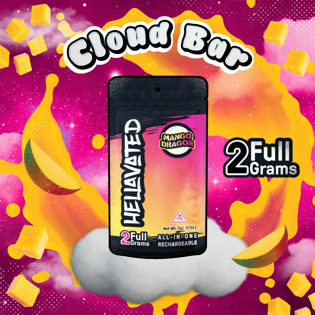Hellavated Mango Dragon Cloud Bar Rechargeable Disposable 2g