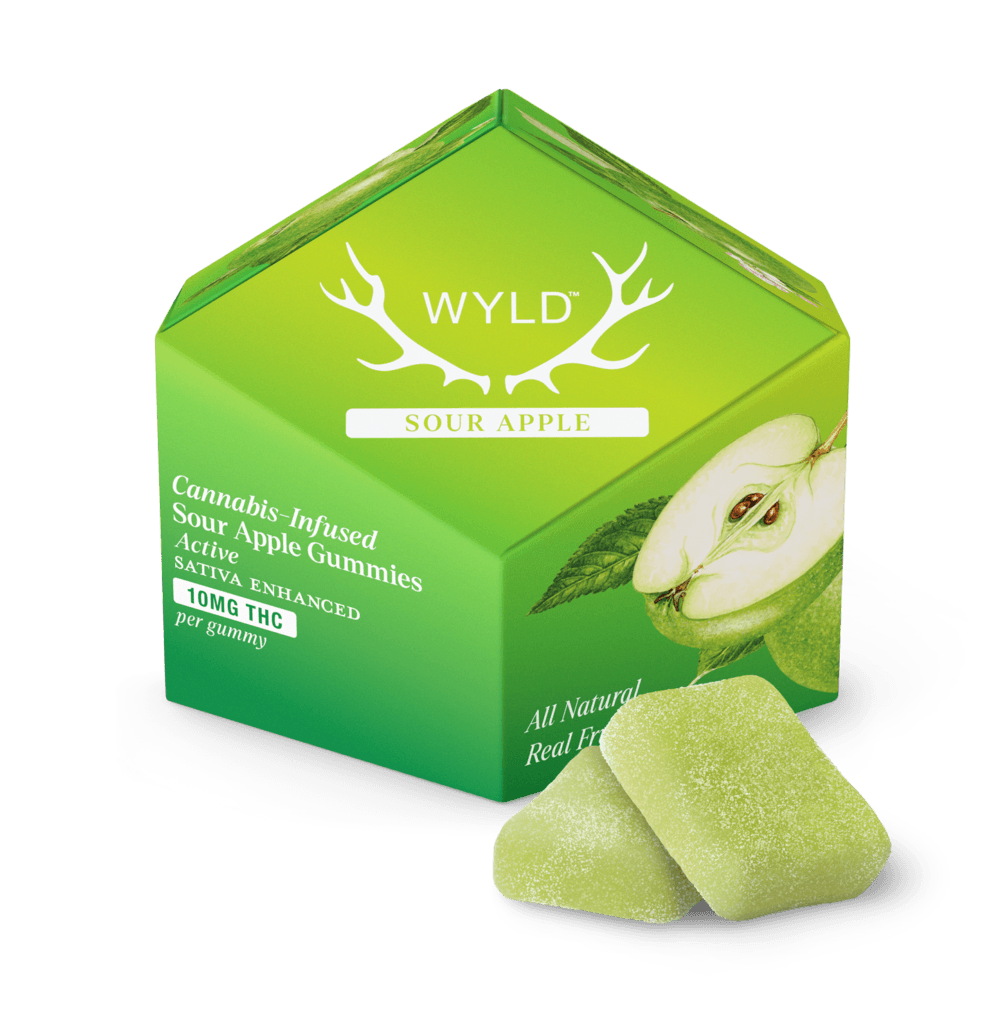 Wyld 10mg Sour Apple Sativa Gummies - 100mg
