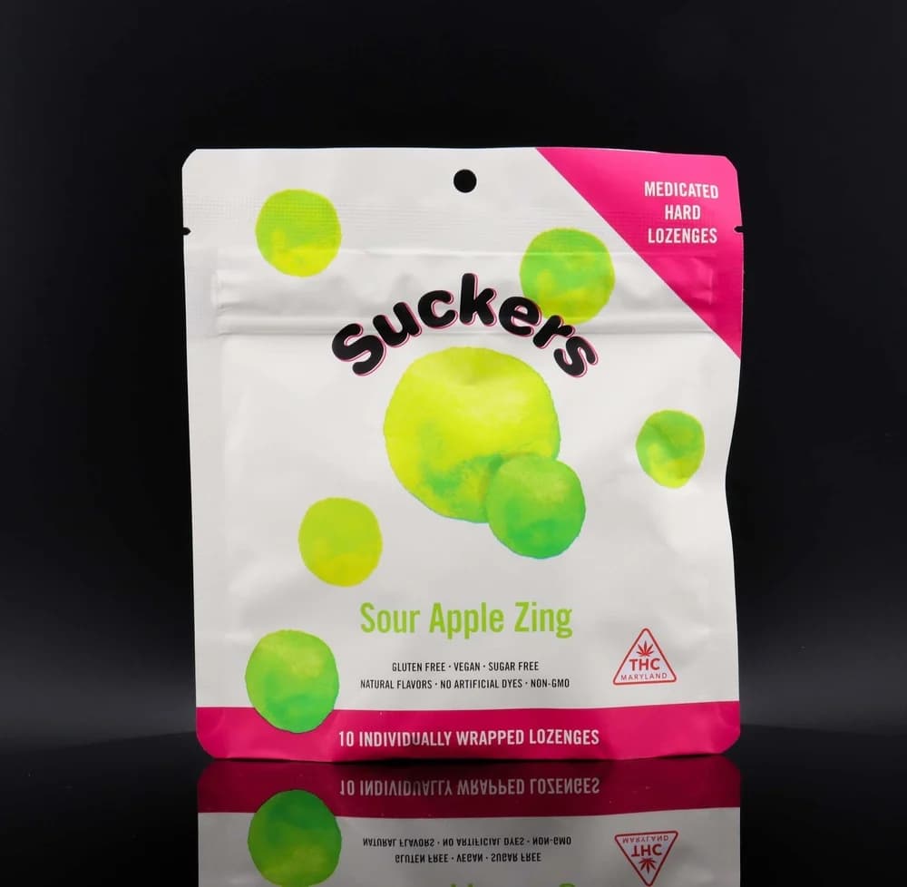 Suckers Suckers Sour Apple Zing Hard Lozenges 10mg x 10pk