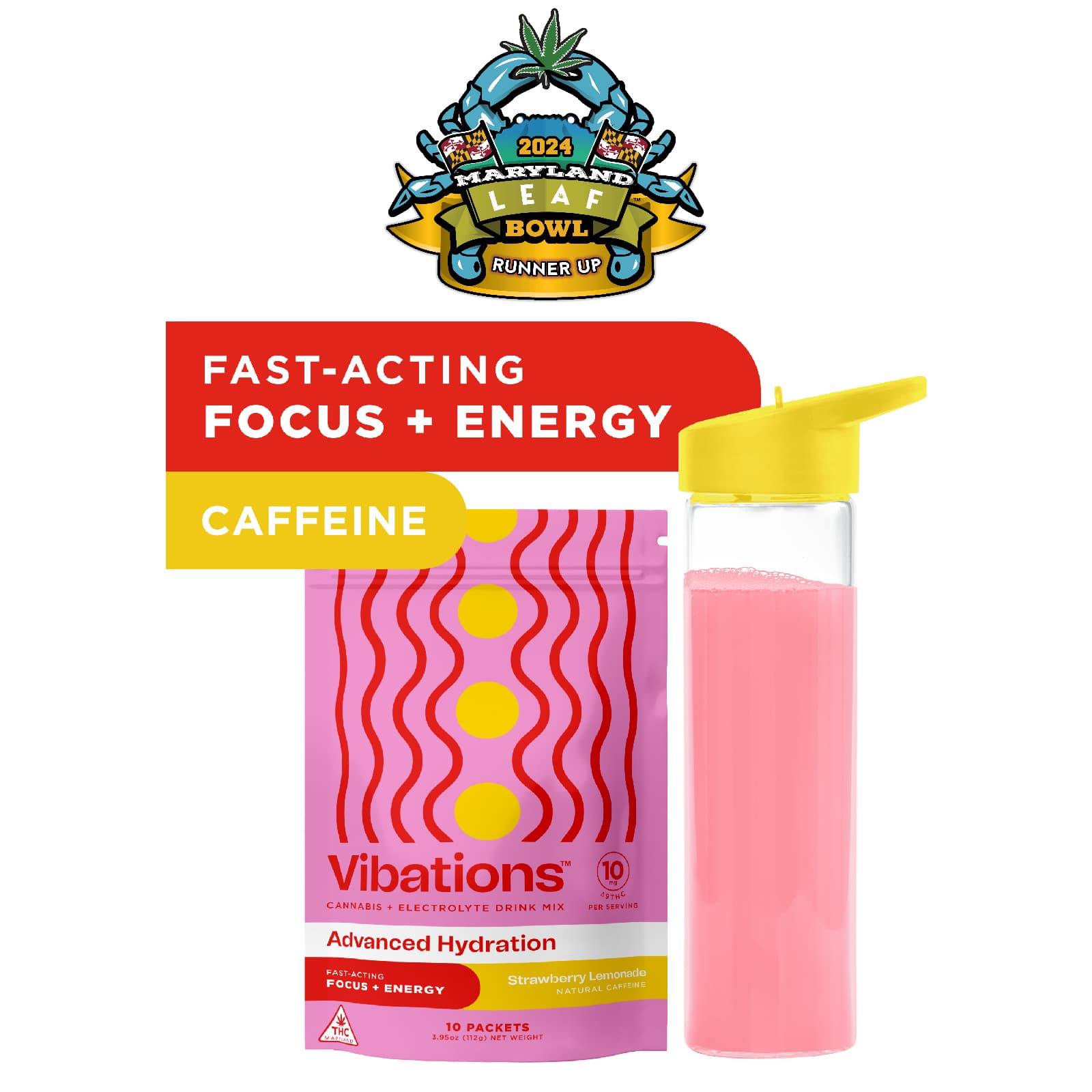 Vibations Strawberry Lemonade Drink Mix - 400mg