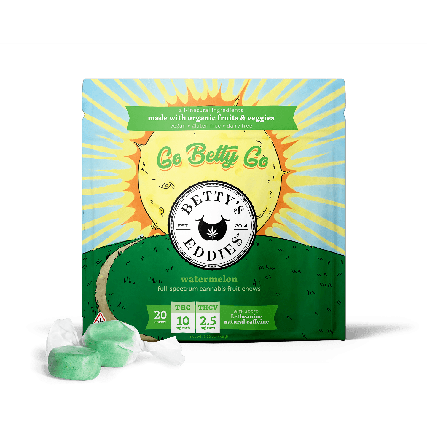 Betty's Eddies Go Betty Go Watermelon - 10THC : 2.5THCV - 200mg