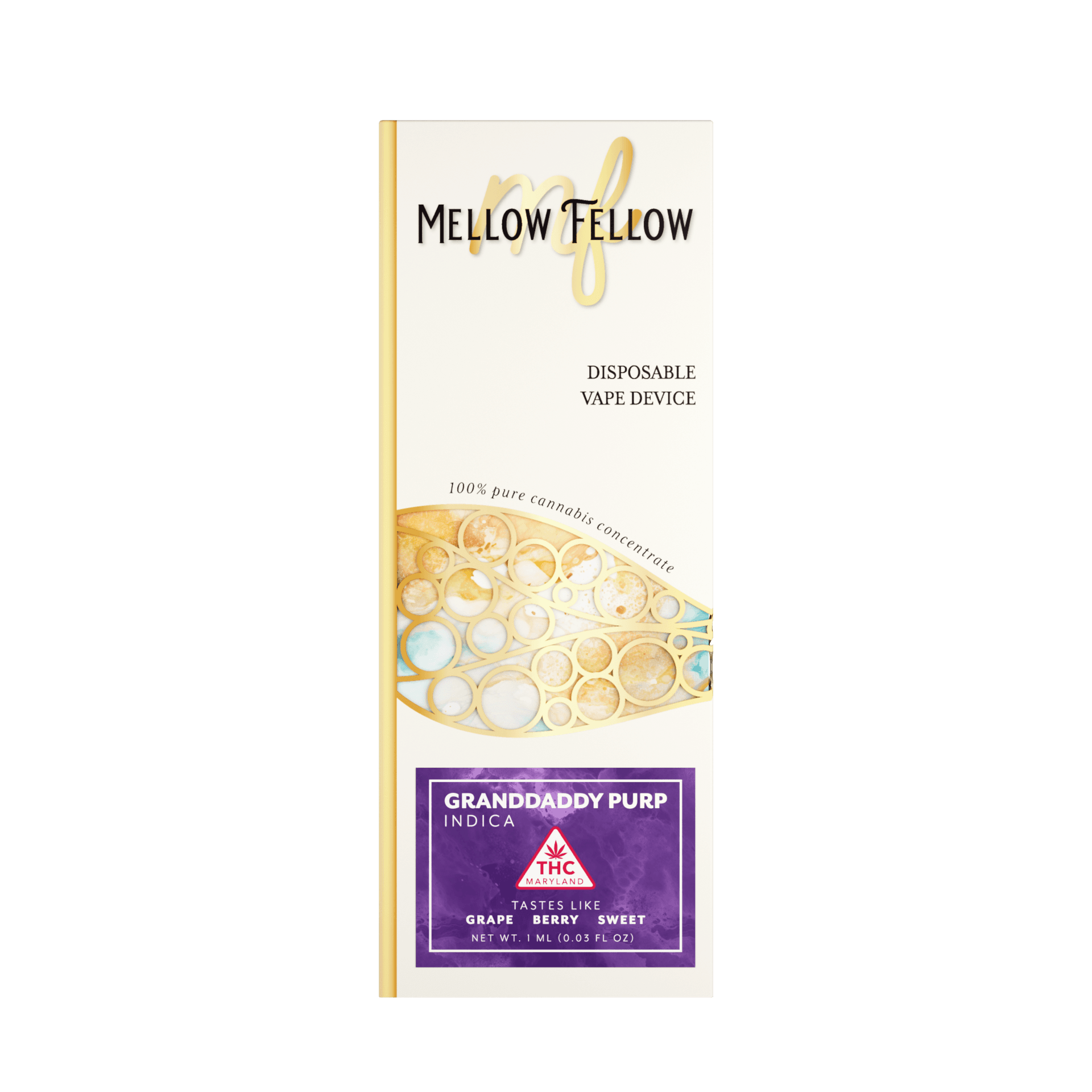 Mellow Fellow Granddaddy Purp 1g Disposable Vape