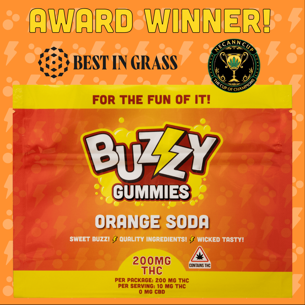Novel Beverage Company BZZY - Orange Soda - Distillate Gummies - 200mg