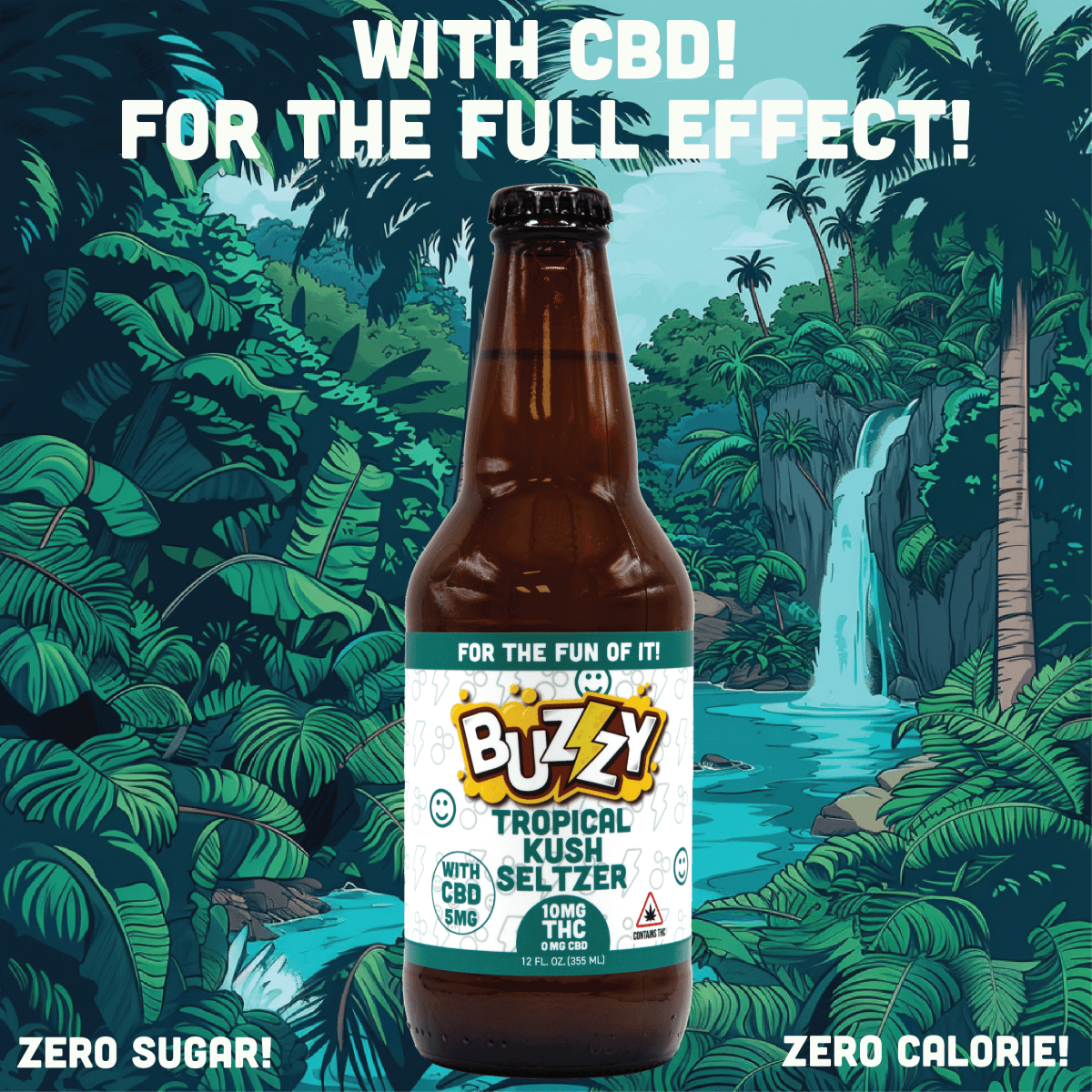 Novel Beverage Company BZZY - Tropical Kush Seltzer w/CBD - 10mg THC/5mg CBD
