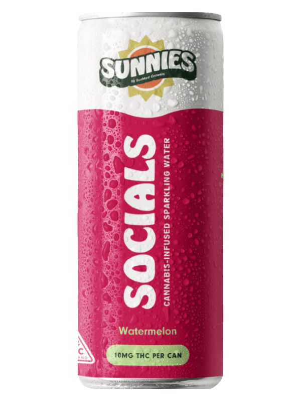 Sunnies Socials - Watermelon Sparkling Water - 10mg