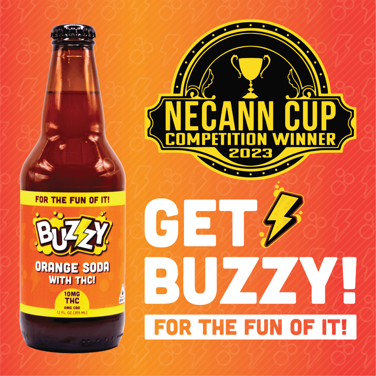 Buzzy Beverages Drink Orange Soda 10mg