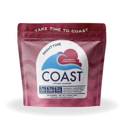 COAST Cannabis Co. Cranberry Pomegranate 1:1:1 5mg (20ct) - Coast