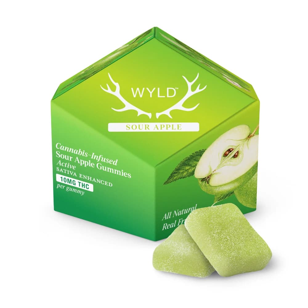 Wyld Sour Apple Sativa Enhanced Gummies | 100mg