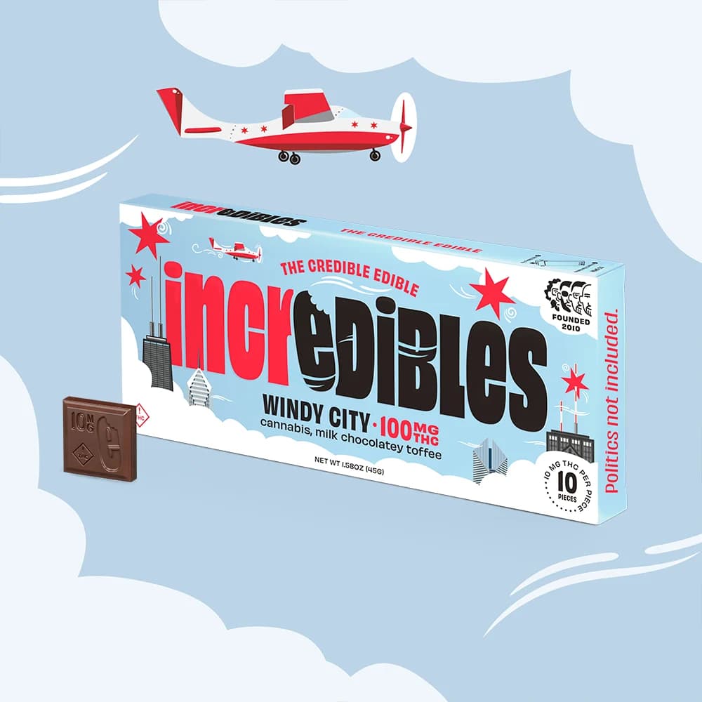 incredibles Windy City Bar | Chocolate | 10 pack | 100mg THC