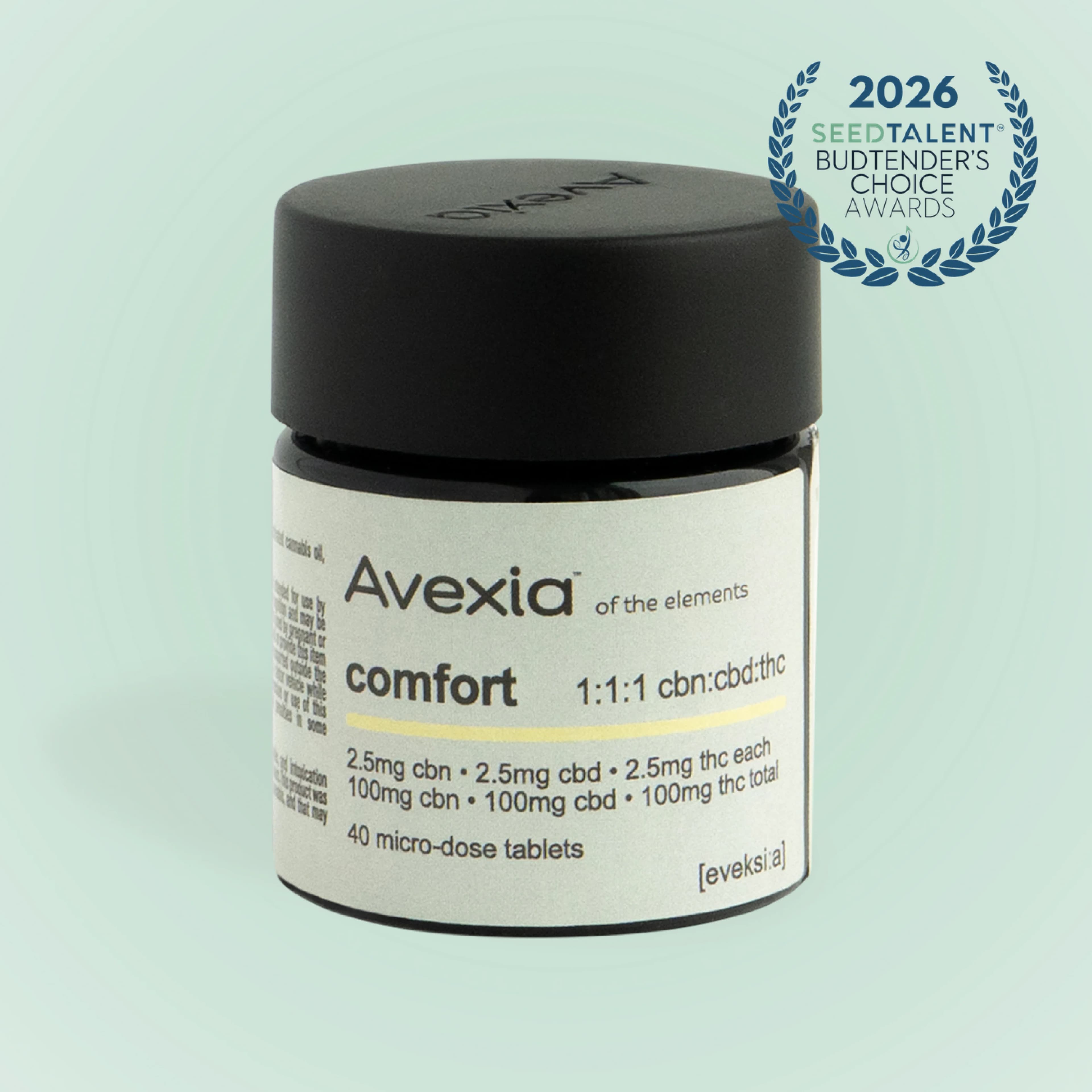 Avexia Comfort 1:1:1 CBN:CBD:THC [40pk] (100mg CBN/100mg CBD/100mg THC)