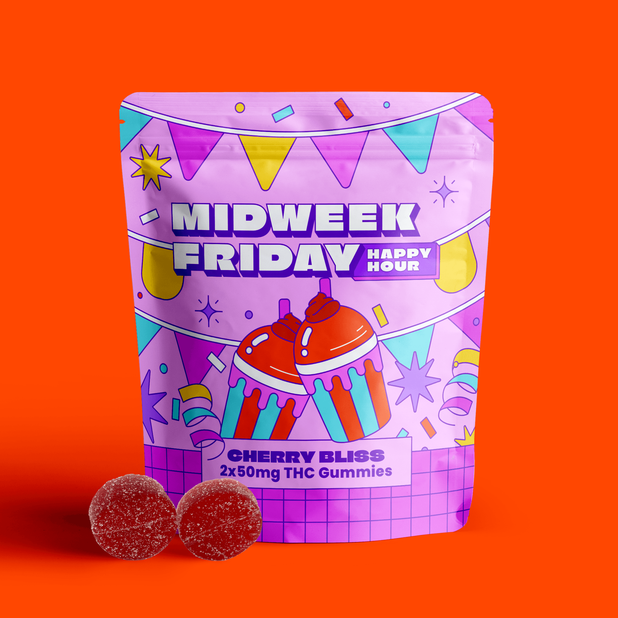 Midweek Friday Midweek Friday Hybrid Cherry Bliss Gummies 100mg (2ct)
