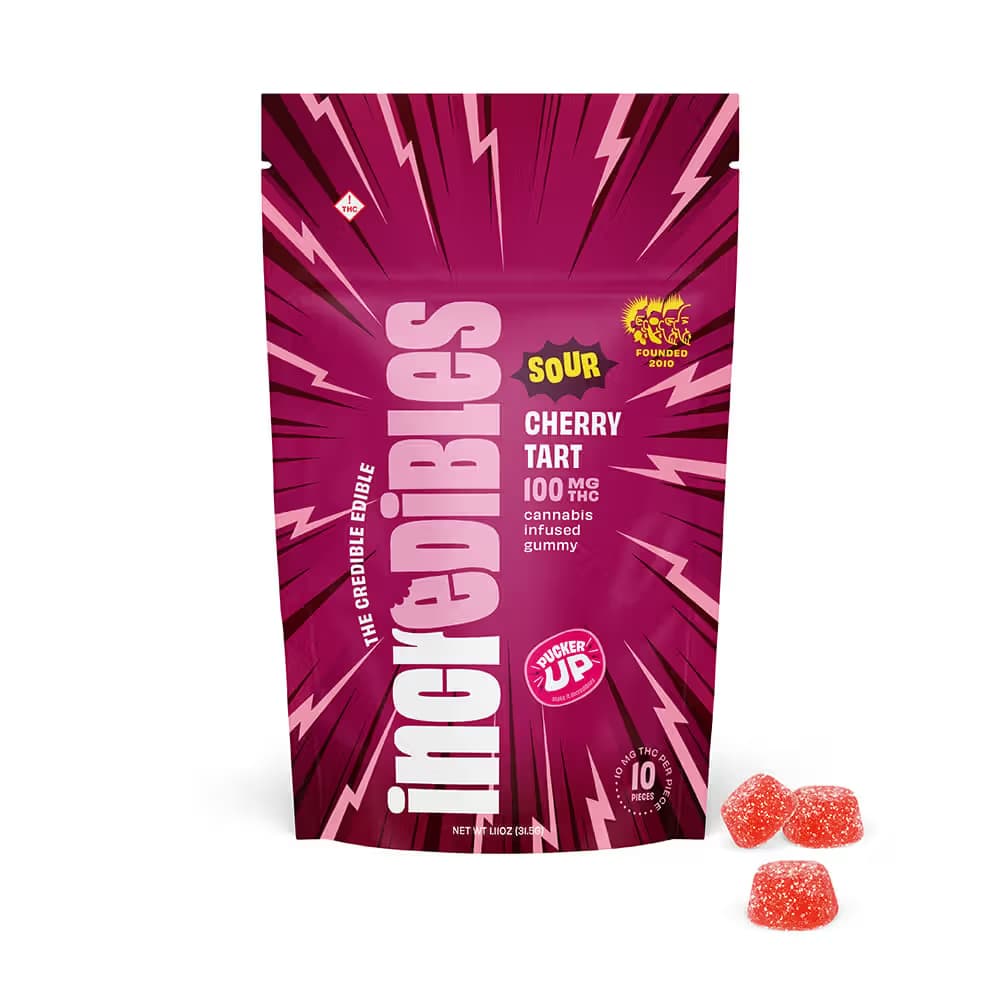 incredibles Fast Acting Sour Cherry Tart | Gummies | 10 pack | 100mg THC