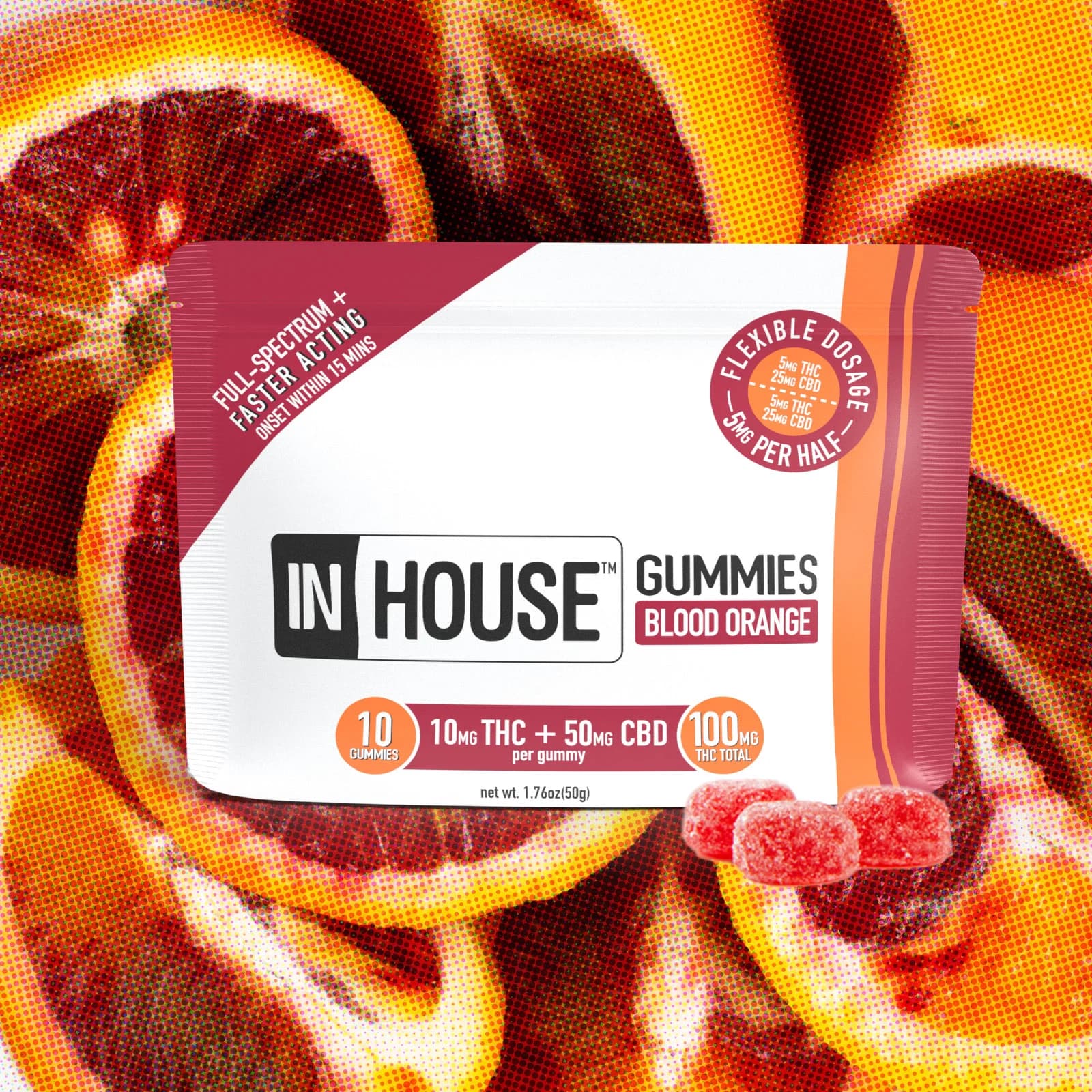 InHouse Blood Orange 5:1 [10pk] (500mg CBD/100mg THC)