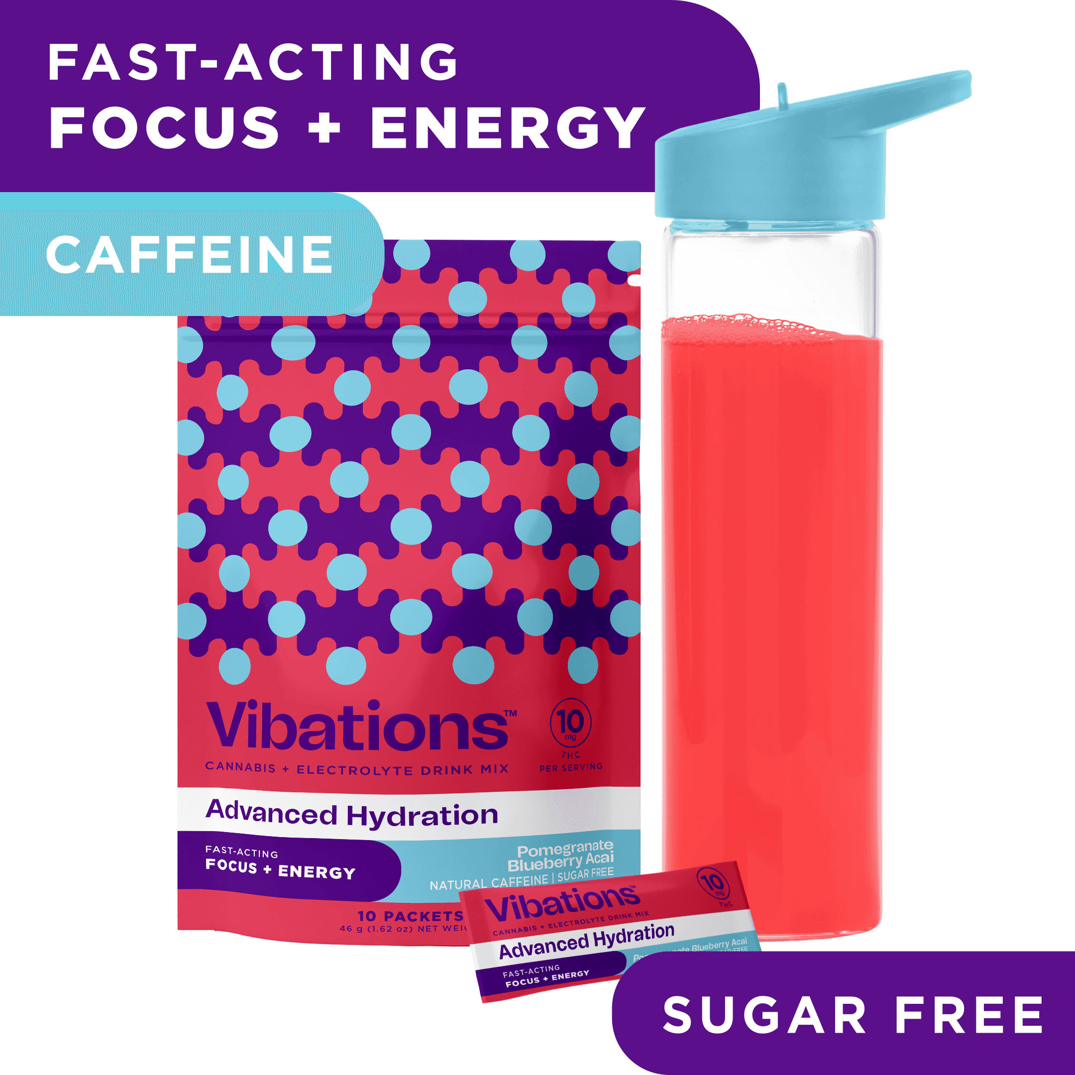 Vibations Sativa Pomegranate Blueberry Acai Drink Mix