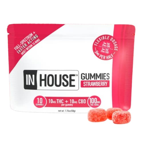 InHouse 1:1 CBD:THC Strawberry Gummies