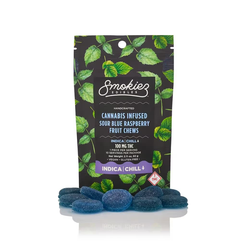 Smokiez Edibles Sour Blue Raspberry | Gummy 10-Pack 100mg