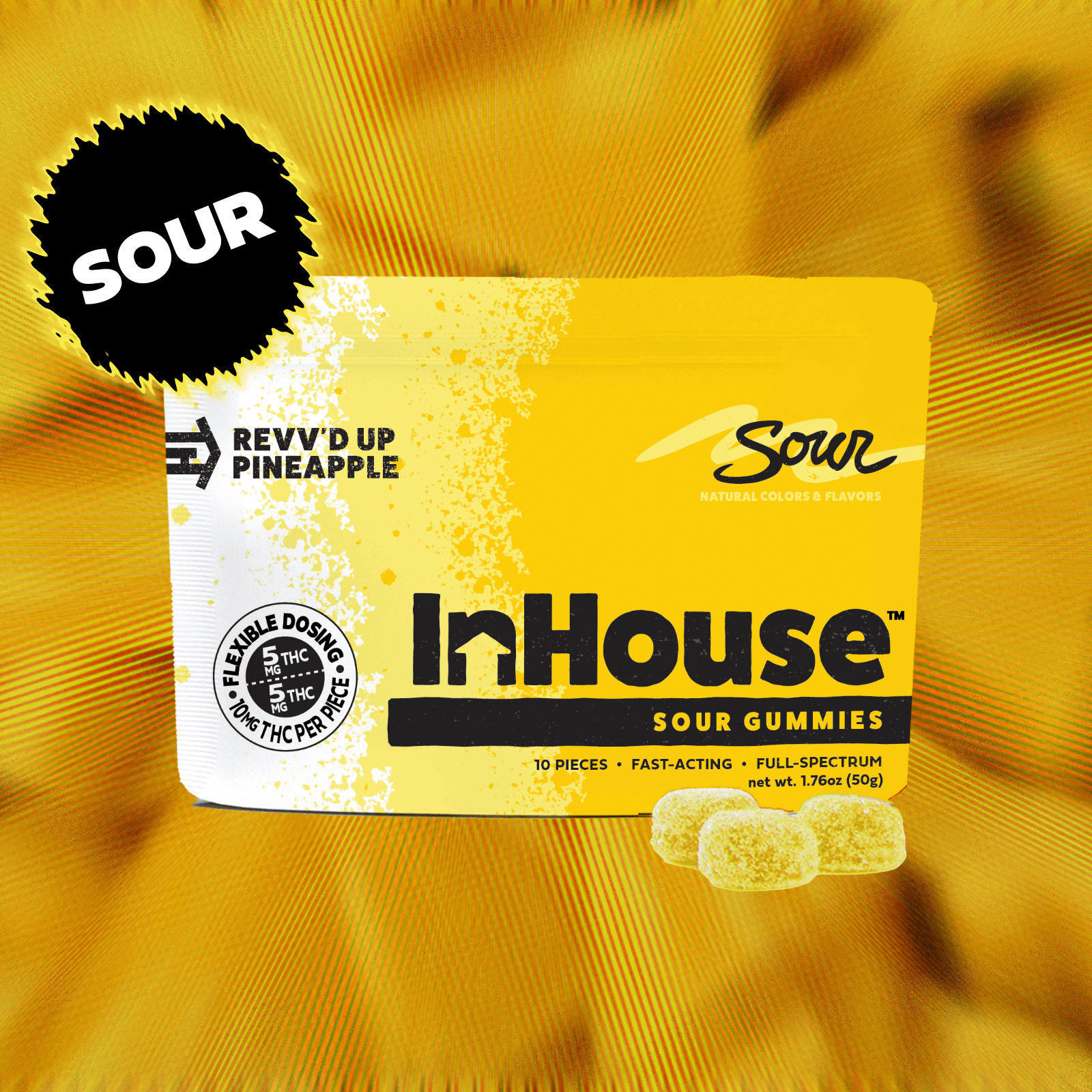 InHouse Sour Pineapple Gummies