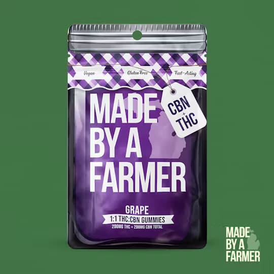 Made By A Farmer Grape | THC:CBN Nano Gummies | 200mg (10pk)