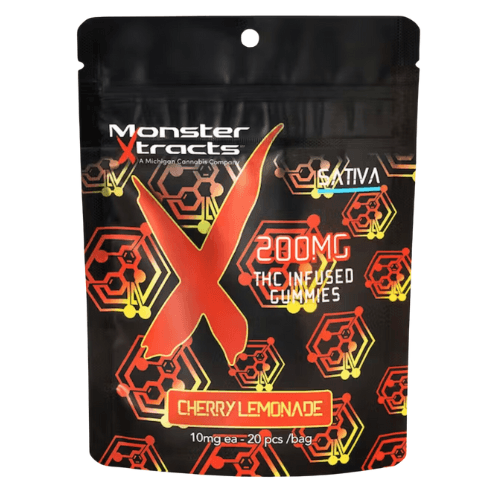 Monster Xtracts Monster Xtracts Cherry Lemonade Sativa Gummies 200mg THC