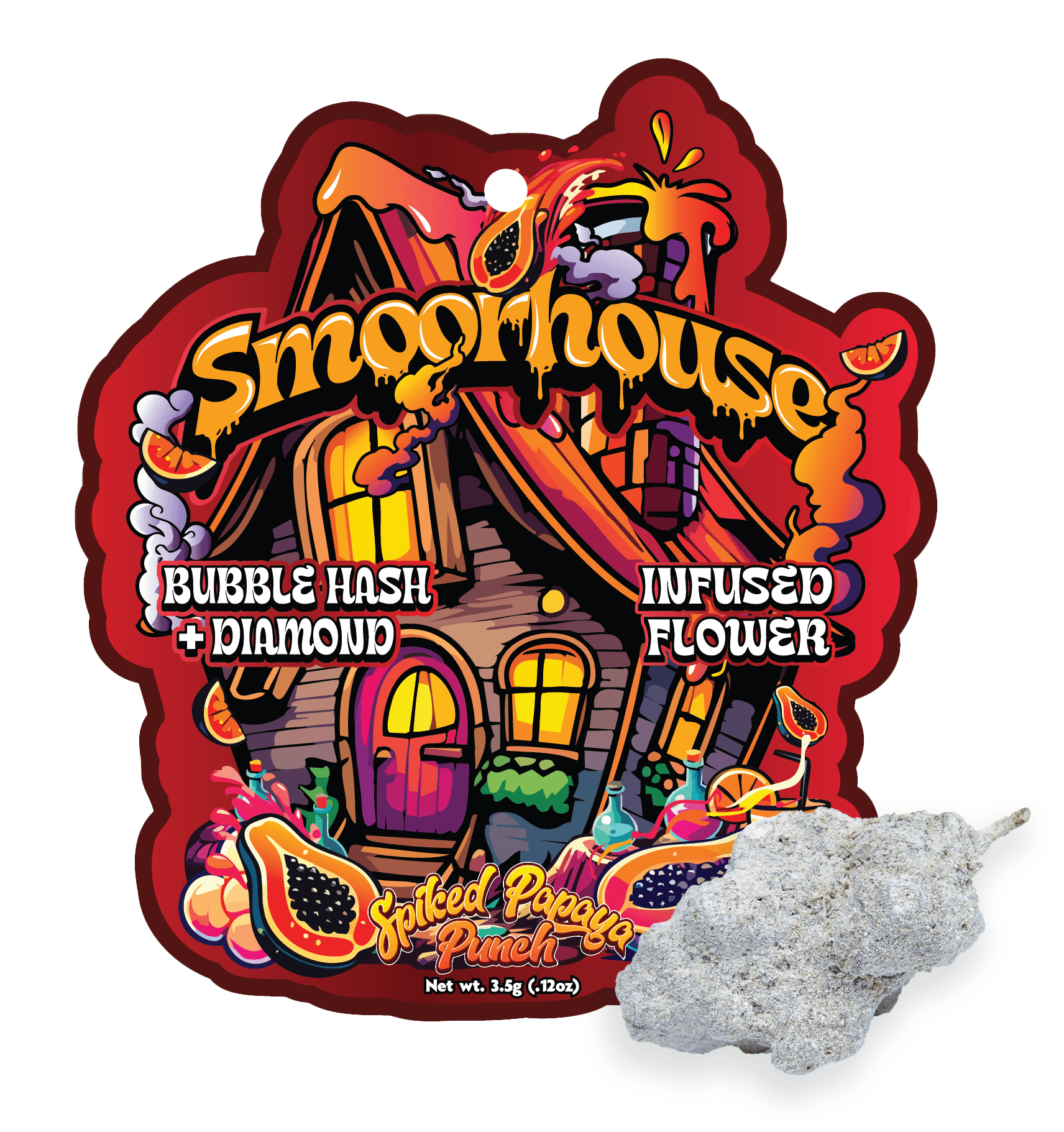 Smoorhouse Spiked Papaya | 3.5G Bubble Hash & Diamond Infused Flower Bag