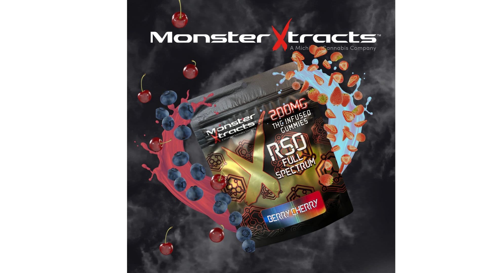 Monster Gummies | RSO | Berry Cherry | 200mg | Monster X