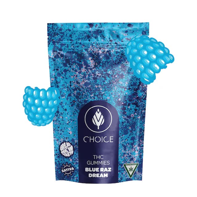 Choice Chews 200mg Sativa Gummies - Blue Raz Dream