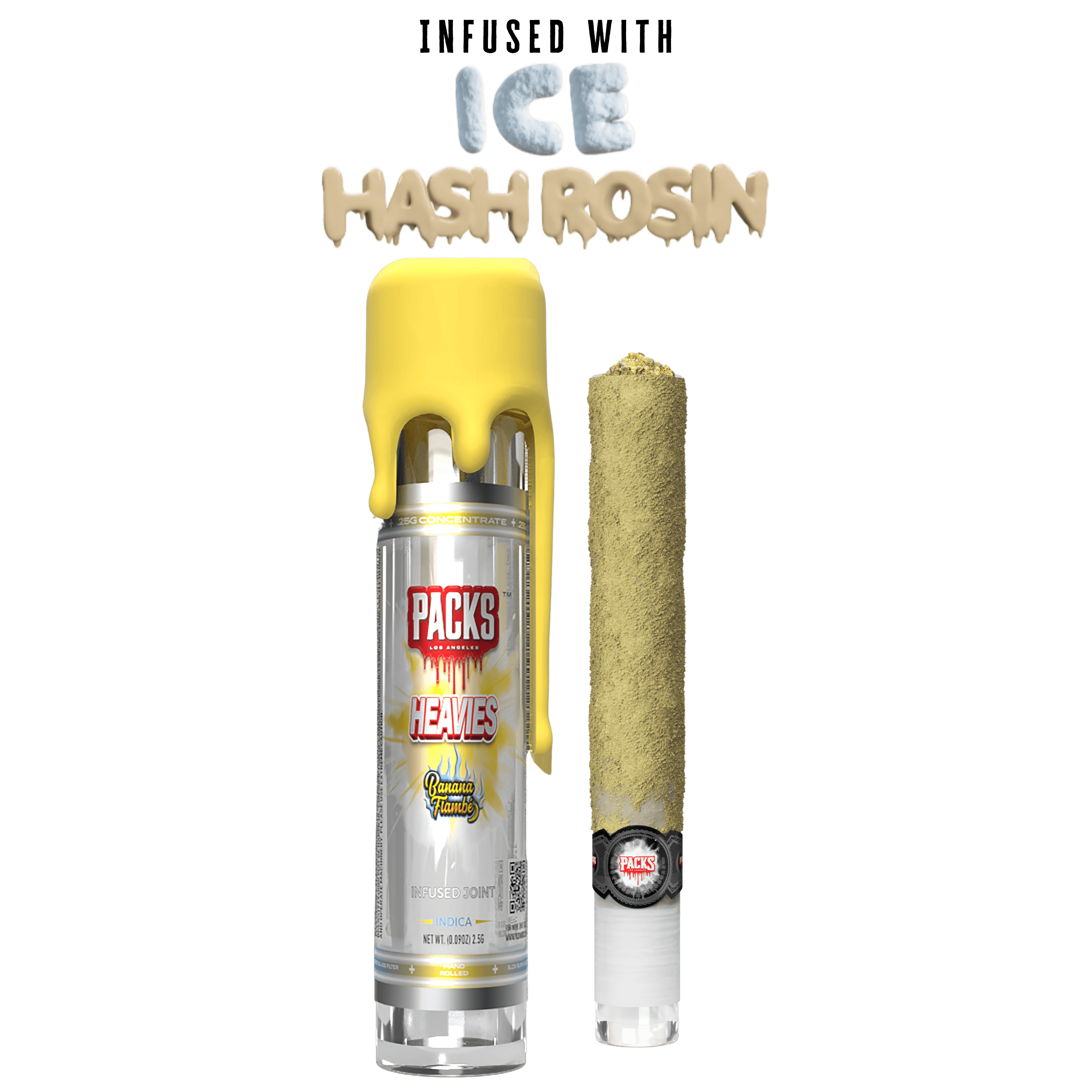 Packs Banana Flambe | 2.5G Hash Rosin Infused Preroll